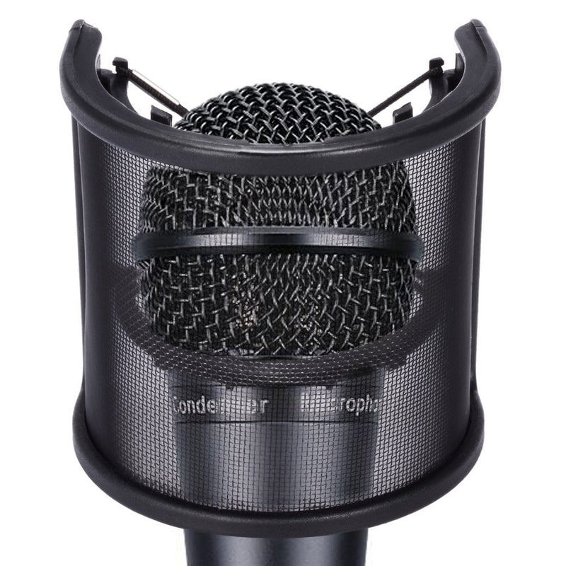 Zacro Double Layer Microphone Mic Windscreen Pop Filter, Recording Studio Metal Vocal Recording Panel Acoustic Isolation Black