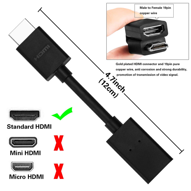 2pcs Gold Plated HDMI Male to Female Swivel Adapter Any Angle Adjustable Rotation 360 Degree Connector Supports 3D 1080P HDMI Extender for Fire TV Stick, Roku Stick, Google Chromecast, Xbox, PS4, PS3. 2PCS Packed