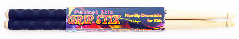 GRIP STIX 13" Long BLACK NON-SLIP GRIP Drumsticks for Kids - Ideal For All Drumming, Cardio Fitness, Aerobic & Workout Exercises 13-in.