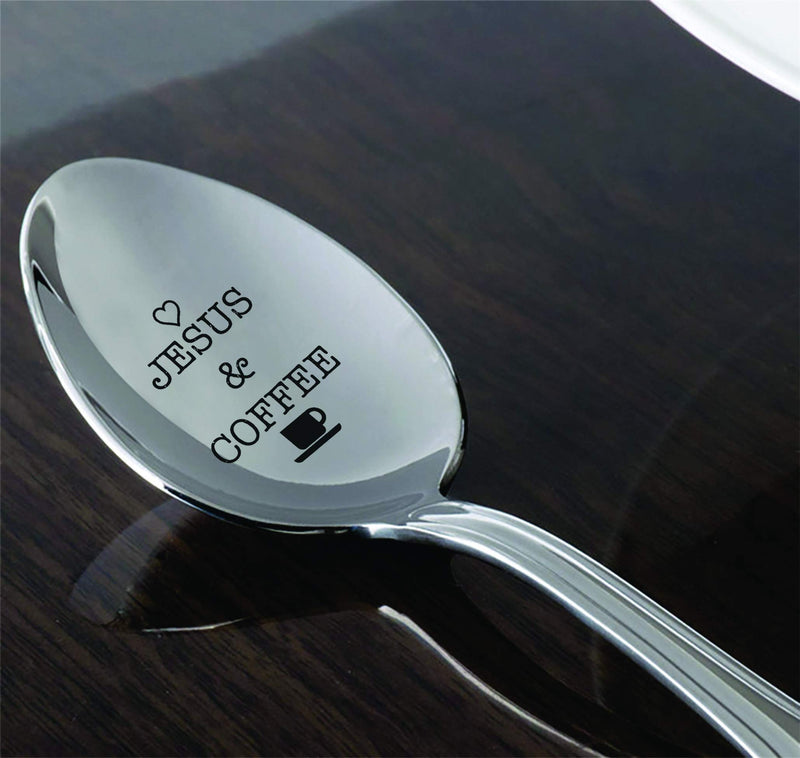 Jesus and Coffee - Love Jesus - Coffee and Jesus - Jesus Coffee - Coffee lover Gift - Coffee Spoon - Christian Gifts - Jesus Gift - Religious Gifts - Pastor Gift - Gift for her - Jesus Spoon