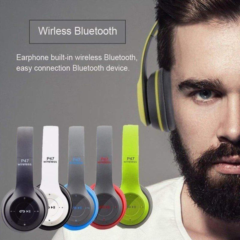 [AUSTRALIA] - NCR P47 5.0+ EDR Wireless Rechargeable Bluetooth Over-Ear Headphones, Foldable Headset with Mic (Black) Black 