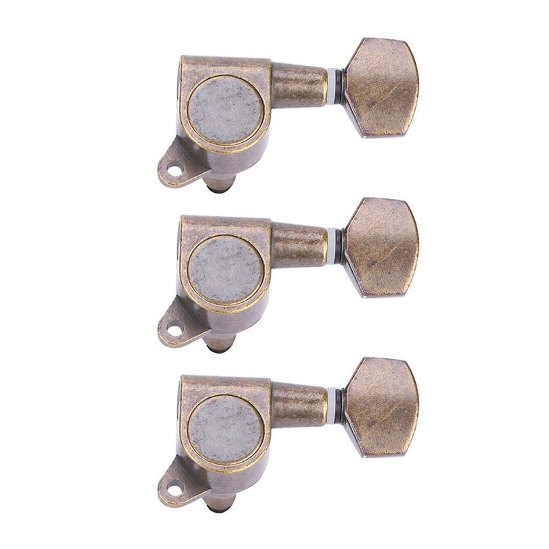 Drfeify Tuning Pegs, Copper-zinc Alloy Tuning Pegs Locking Tuners Machine Heads for Acoustic Electric Guitar(6R) 6R