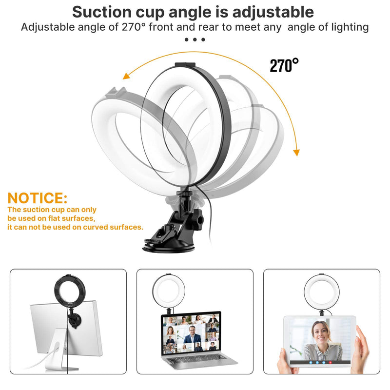 Zoom Lighting for Computer VIJIM Video Conference Lighting Kit | Laptop Ring Light | Video Conferencing | Remote Working | Zoom Call Lighting | Self Broadcasting and Live Streaming Suction Cup