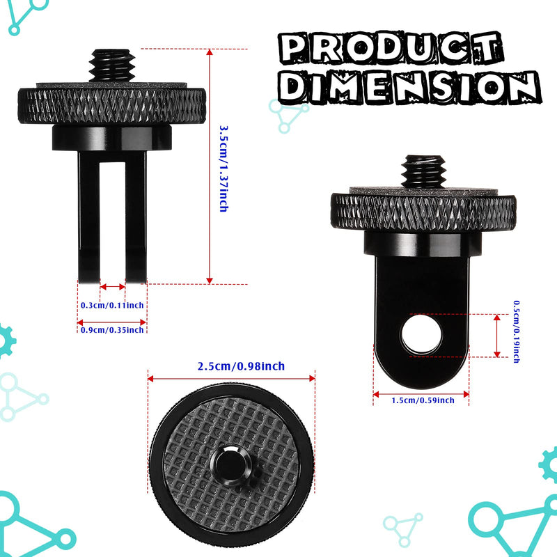 Frienda 4 Pieces Aluminum Camera Tripod Conversion Adapter 1/4-20 Conversion Adapter Metal Camera Mount Adapter for Tripod Compatible with GoPro Action Cameras and Other Standard 1/4 Accessories