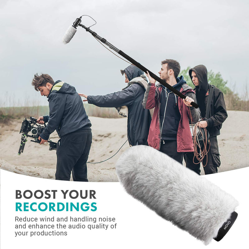 Movo WS220 Professional Microphone Windscreen with Acoustic Foam Technology for Shotgun Microphones up to 20cm Long (Fits Sennheiser MKE 600)