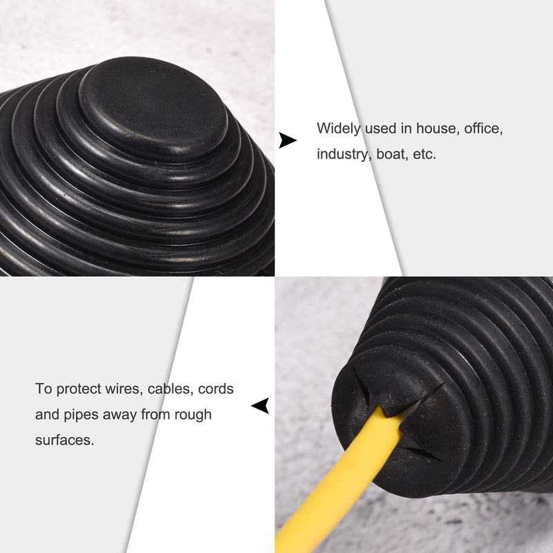 MECCANIXITY Rubber Grommet Mount Dia 80 mm Conical for Wire Protect of Thick Plate Pack of 4