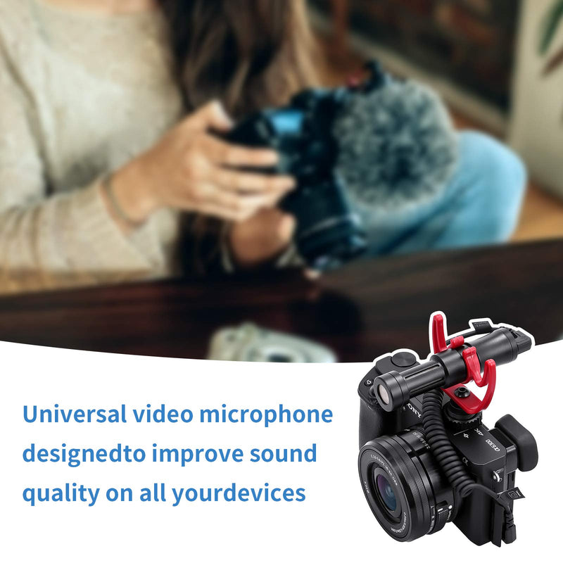 USKEYVISION Universal Directional Video Microphone for iPhone, Smartphone,Canon EOS,Sony Alpha,Nikon DSLR Camera,Camcorders, Laptops-Vlog Microphone,Shotgun Mic with Real Time Monitoring (UVM-Pro)