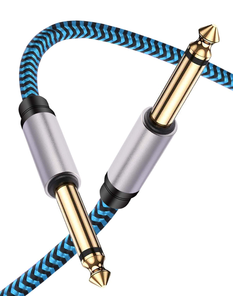 6.35mm Guitar Cable 6 Ft 1/4 Inch Guitar Instrument Cable 6.35mm (1/4) TRS to 6.35mm (1/4) TRS Stereo Audio Cable Male to Male with Zinc Alloy Housing and Nylon Braid