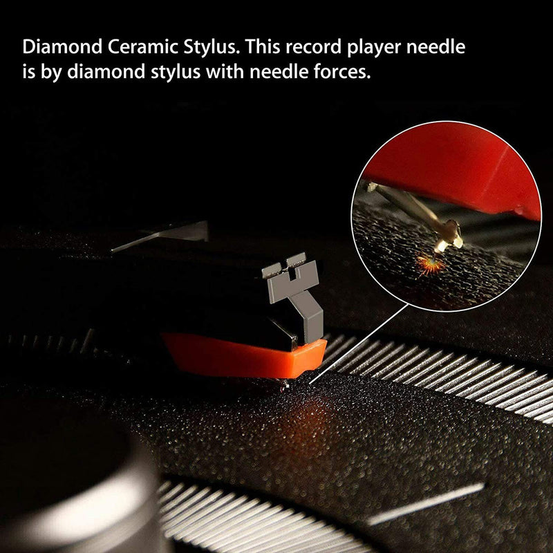 Record Player Needles, Topcloud Turntable Diamond Replacement Stylus Needles for Vinyl Record Player, LP, Phonograph(3 Pack)
