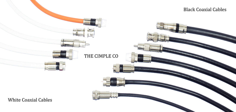 20' Feet, White RG6 Coaxial Cable (Coax Cable) with Weather Proof Connectors, F81 / RF, Digital Coax - AV, Cable TV, Antenna, and Satellite, CL2 Rated, 20 Foot 20 Feet