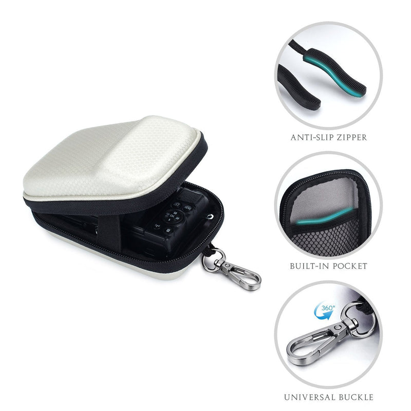 Hard EVA Shock Resistant Compact Digital Camera Case Carrying Protective for Canon PowerShot SX730 HS G9 X Nikon COOLPIX S33 Panasonic LUMIX DC GX850 ZS70 Sony Cyber-Shot HX90 Olympus TG-5, Off-White White