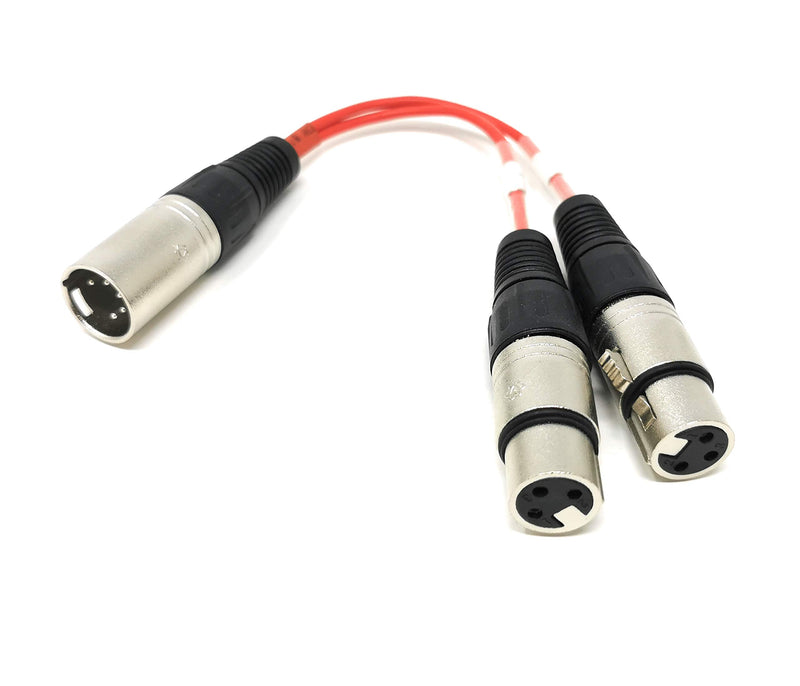MainCore 10cm Male DMX 5 Pin Plug to Twin 2 x XLR 3 Pin Female Sockets Splitter Adapter Cable Lead for Sound & Lighting