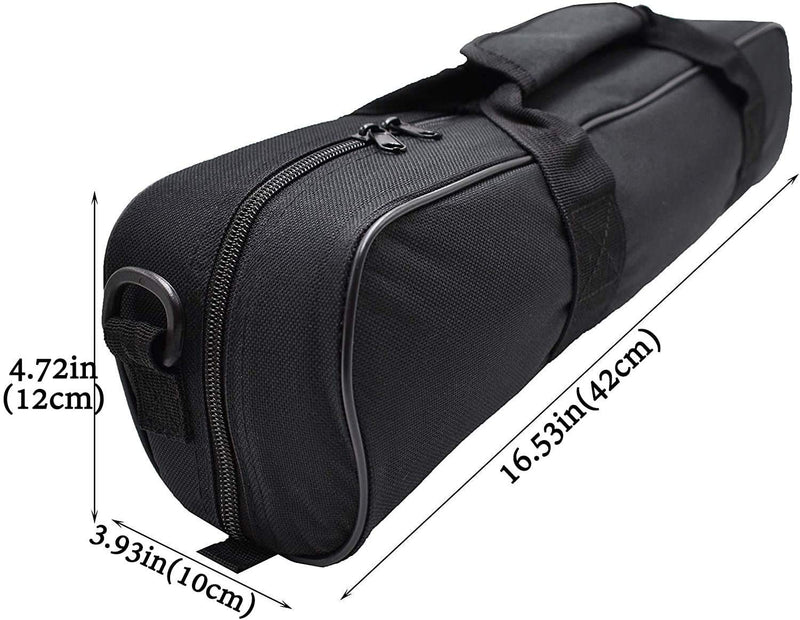 4.7x3.9x16.5in/12×10×42cm Padded Carrying Tripod Bag，Small Case Thicken with Shoulder Strap and Carry Handle for Tripods,Monopod and Musical Instrument,Durable Nylon,Light Weight