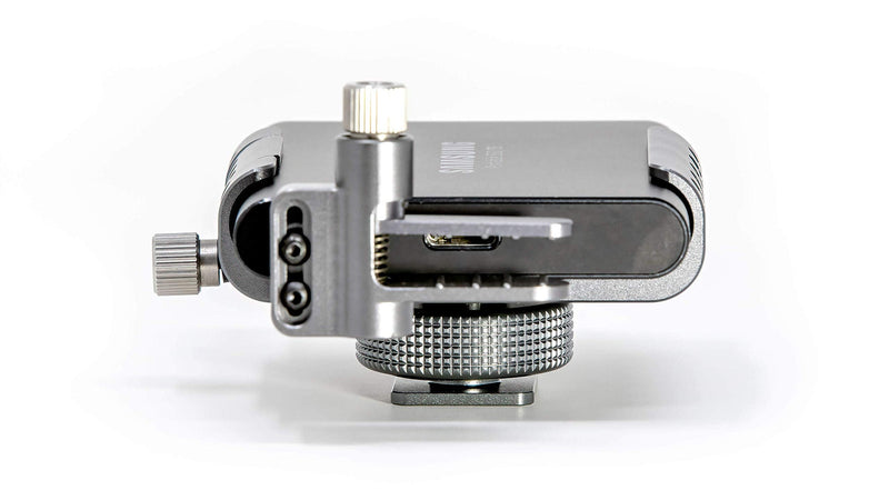 KONDOR BLUE T5 SSD Holder w/Cold Shoe Mount for Z CAM S6 F6 F8 BMPCC4K/6K. Compatible with Any cage or hot Shoe. Made for Samsung T5 Media Drives commonly Used with Kondor Blue USB C Cable.