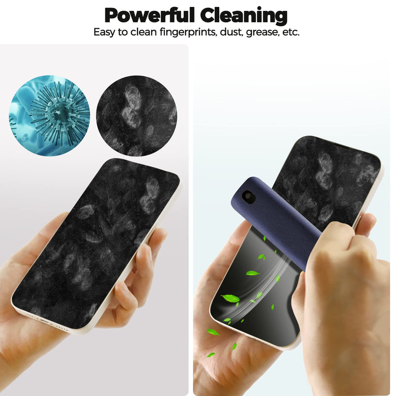 Phone Screen Cleaner Spray, Jiateums Electronics Touchscreen Mist Cleaning Spray for Monitor Tablet TV Tesla OLED Screen Sunglasses - with Brush & Wipe Tool - 2 Pack, Grey Blue
