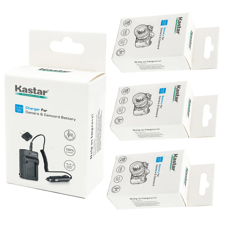 Kastar Battery (3-Pack) and Charger Kit Replacement for NB-4L, CB-2LV and PowerShot SD1000 SD1100IS SD1400IS SD200 SD30 SD300 SD400 SD430 SD600