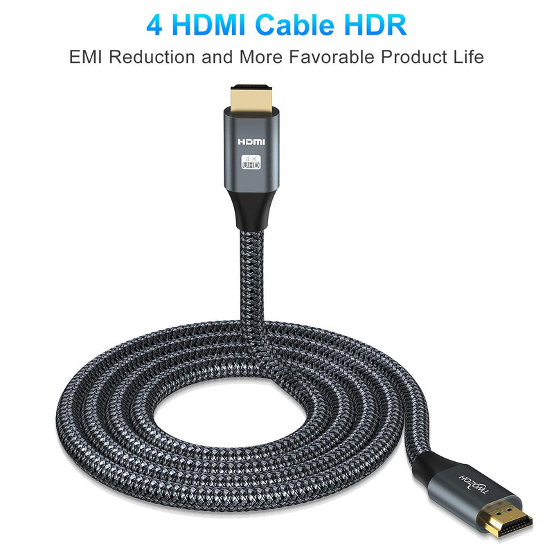 4K HDMI Cable 15FT, Twozoh High Speed 18Gbps HDMI to HDMI 2.0 Cable, Braided HDMI Cord for PS5, PS3, PS4, PC, Projector, HDTV,Xbox
