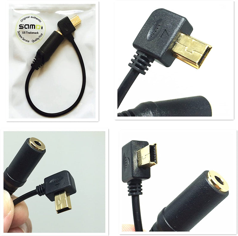 3.5mm Mic Adapter Extension Cable For GoPro HERO 3 HERO3+ HERO4, Mini USB 10 Pin Port, Gold Plating Interface port, Reducing Noise (Black)
