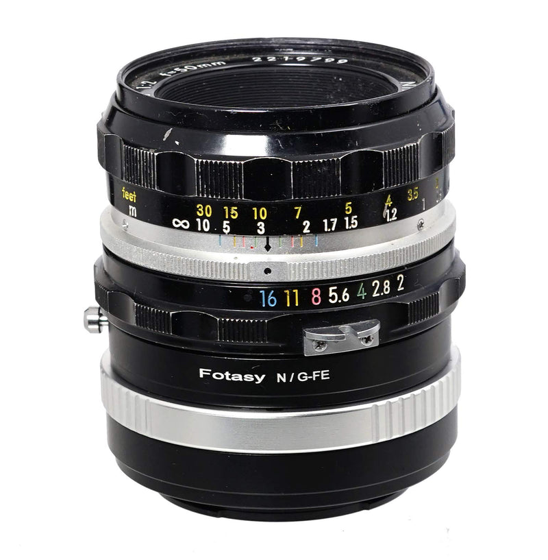 Fotasy Manual Nikon G Lens to Sony E-Mount Adapter, Nikon F to E Mount, Nikon G AFS Adapter Sony FE, fit Sony Alpha NEX-5T NEX-6 NEX-7 a3000 a3500 a5000 a5100 a6000 a6100 a6300 a6400 a6400 a6500 a6600