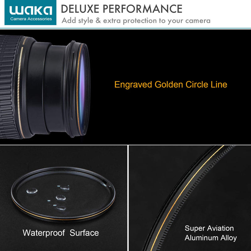 waka 55mm MC UV Filter - Ultra Slim 16 Layers Multi Coated Ultraviolet Protection Lens Filter for Canon Nikon Sony DSLR Camera Lens