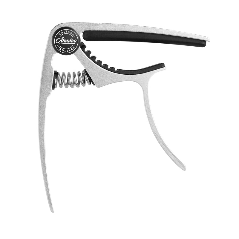 Amumu FC10 Guitar Capo for Acoustic and Electric Guitar, bass, Ukulele -Silver Silver