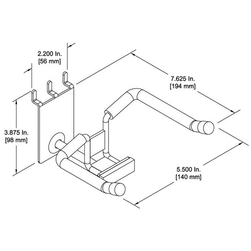 D'Luca Horizontal Trumpet Holder Fits Slatwall And Peg Wall