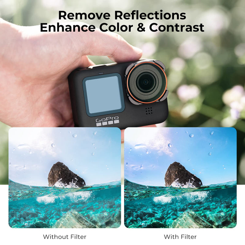 K&F Concept Circular Polarizer CPL Camera Lens Filter Compatible with GoPro Hero11, Hero10, Hero9 Black,Multi-Coated HD Glass,Action Camera Polarizing Filter