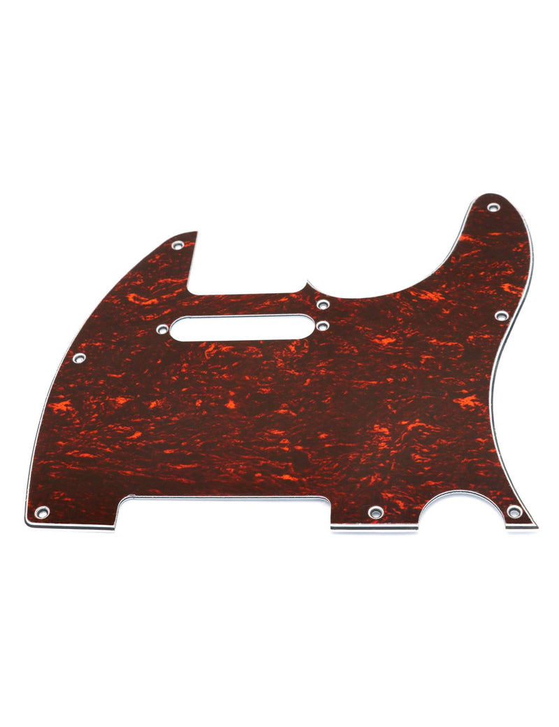 Metallor Electric Guitar Pickguard Scratch Plate 3 Ply Single Coil Compatible with Tele Telecaster Style Electric Guitar Parts Replacement. (Red Tortoise) Red Tortoise