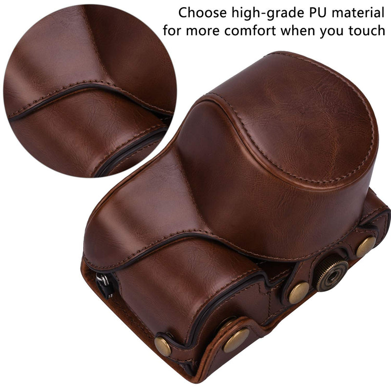 XEVN for Sony a6300 case,for Sony a6000 case,Premium PU Full Body Leather Camera Case Bag for Sony Alpha a6300 a6000 a6100 a6400 Fit 16-50mm Lens with Camera Shoulder Strap(Coffee) coffee