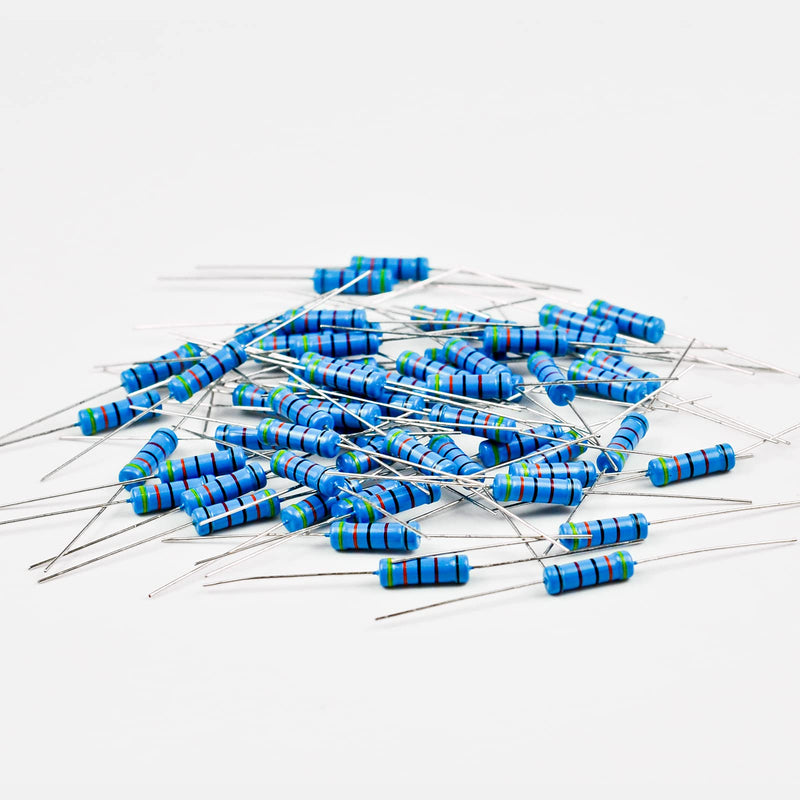 KOKISO 2W 250pcs 25 Value 0.68R-1MR Ω Ohm ±1% Tolerance 0.01 Metal Film Resistor Assorted Kit Assortment