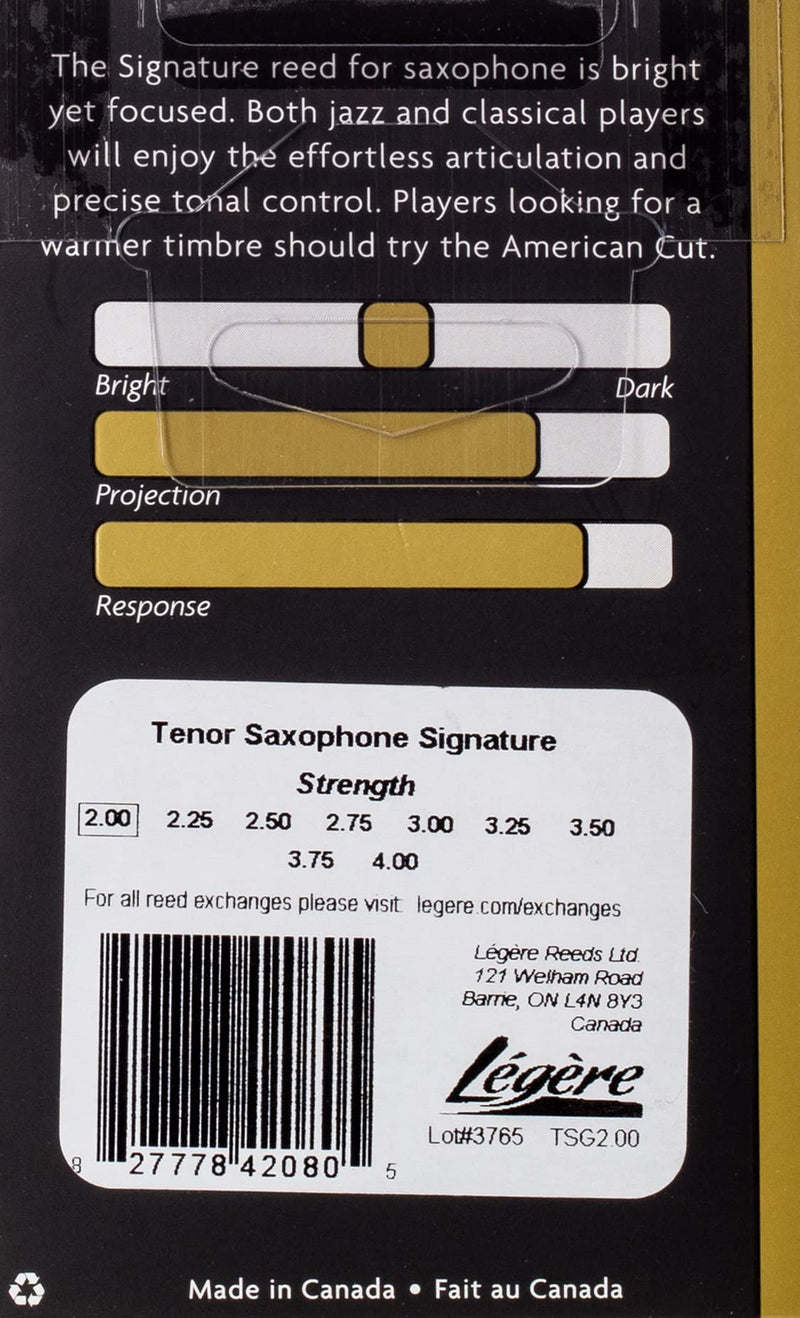 [AUSTRALIA] - Legere Tenor Saxophone Signature Series Reeds 2.0 New Type 