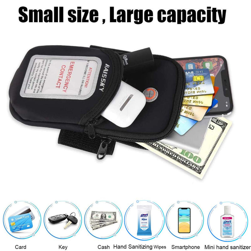 Cell Phone Armband Pouch Running Armband for iPhone 12 11 Pro Max/XS max/XR/X/8 7 Plus Samsung S20 S10 S9 S21 A10e Motorola up to 6.9", Running Phone Holder Sports Arm Bands for Gym Exercise Workouts Black