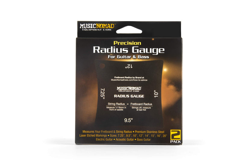 MusicNomad Precision Fretboard and String Radius Gauge Tool-2 pc. Set (MN603)