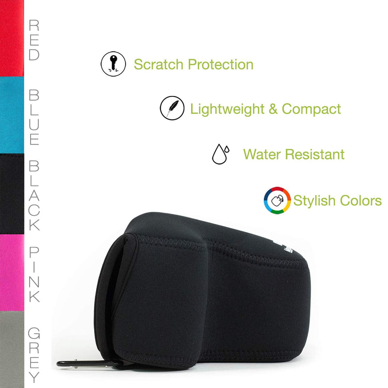 MegaGear Ultra Light Neoprene Camera Case Compatible with Fujifilm X-T3, X-T2 (XF23mm - XF56mm & 18-55mm Lens) Black
