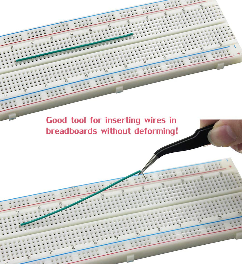 WayinTop Jumper Wire Kit, Preformed Breadboard Jumper Wire 14 Lengths Assorted + Solderless Flexible Breadboard Jumper Wires Male to Male + Tweezer for Breadboard Prototyping