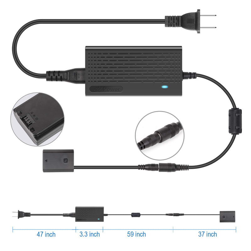 Tengdaxing NP-FZ100 AC Power Supply Adapter Dummy Battery DC Coupler Kit for Sony Alpha A6600,A7 III,A7R III,A7R IV,A7S III,A9,A9 II,A9R, A9S Cameras.