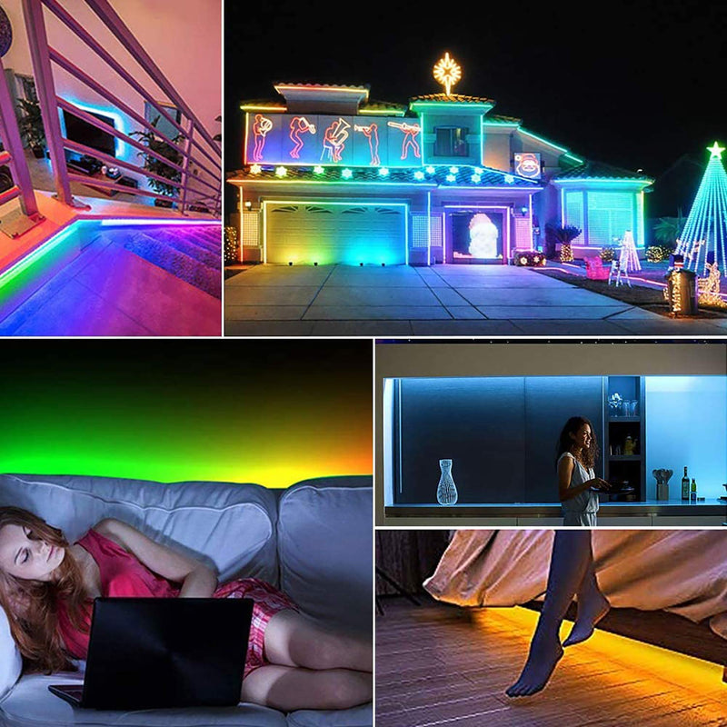 [AUSTRALIA] - LED Strip Lights, Dream Color LED Light Strip App Controlled, 12V SMD 5050 Flexible RGB Waterproof LED Strip, Color Changing Tape Lights Kit with Adhesive for Home Kitchen 32.8ft 