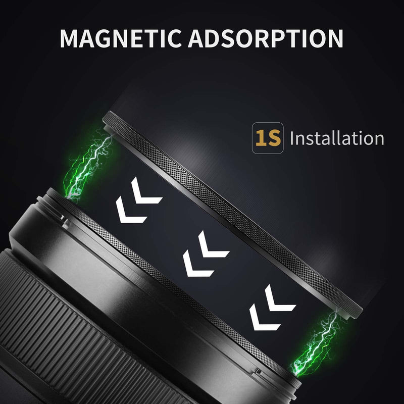 58mm Circular Polarizers Filter, K&F Concept Magnetic 58mm Circular Polarizing Filter Kit (Magnetic CPL Filter + Adapter Ring + Lens Cap) -28 Multi-Layer Coatings (Nano-X Series)