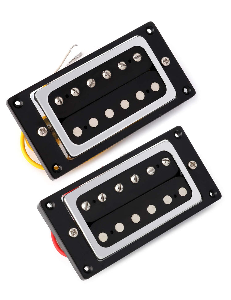 Metallor Sealed Guitar Humbucker Pickups Double Coil Pickup Set Compatible with Les Paul LP Style Electric Guitar Parts Replacement Chrome. C3