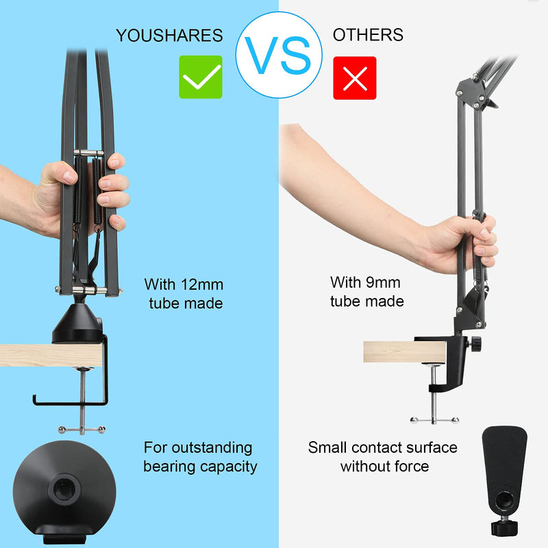 [AUSTRALIA] - Blue Yeti X Microphone Stand with Pop Filter and Cable Sleeve - Adjustable Suspension Boom Arm Stand with Flocked Foam Windscreen for Blue Yeti X Microphone by YOUSHARES Mic stand with Foam 