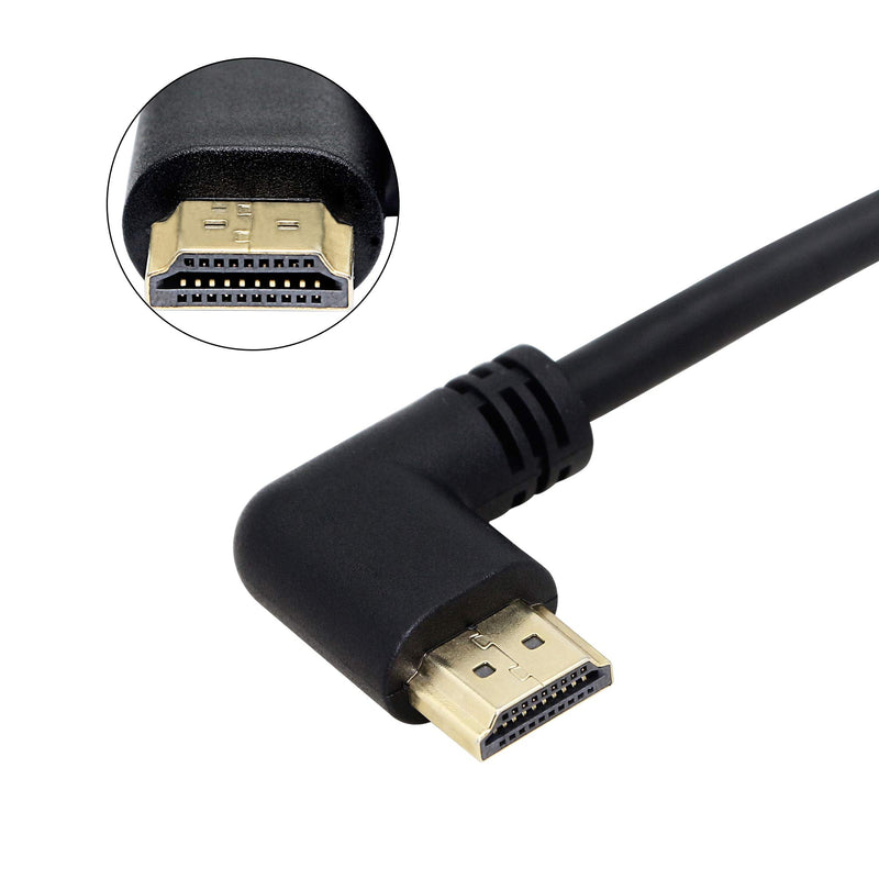 YAODHAOD HDMI 90 Degree Left Angle Male to HDMI Left Angle Male Connector Cable Support 4K, Ultra HD, 3D Video, Ethernet, Audio Return Channel （1.6 Feet） (1.6 Feet, HDMI Left to Left) 1.6 Feet