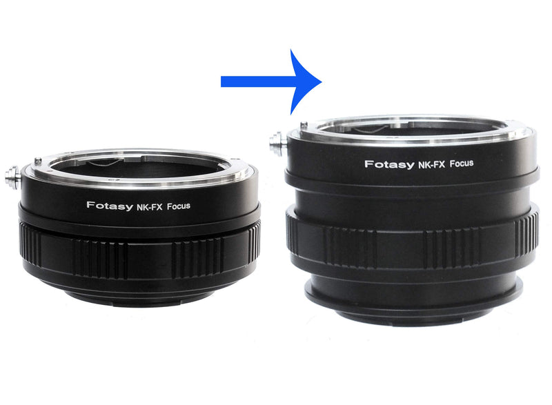 Fotasy Manual Nikon Lens to Fuji X Macro Focusing Helicoid Adapter, Nikon Lens Focusing Helicoid, fits Fujifilm X-Pro2 X-Pro3 X-E2 X-E3 X-A7 X-A10 X-T1 X-T2 X-T3 X-T10 X-T20 X-T30 X-T100 X-T200 X-H1 Nikon -FX Macro Helicoid