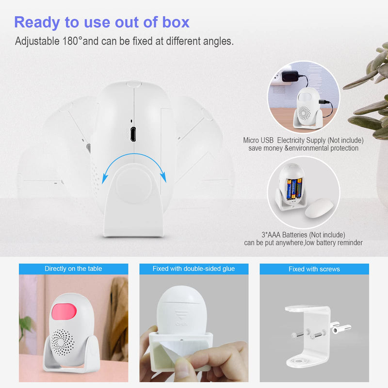 Motion Sensor Alarm, TOWODE 100dB 3 Door Alarm Modes 17 Chimes 4 Volume Levels with Remote Control Wireless Infrared Home Security System PIR Indoor Motion Detector Alert for Home Shop Store Pack of 1