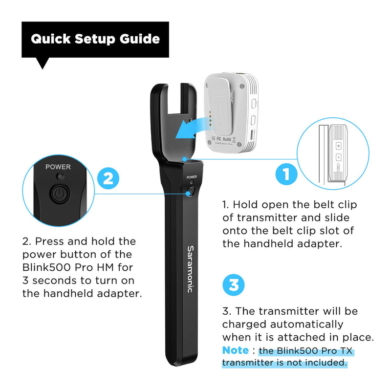 Saramonic Blink500 Pro HM Wireless Microphones Accessory, Handheld Microphone Holder Stand for Blink500 Pro TX Transmitter ENG Interview Report Film Making Recording