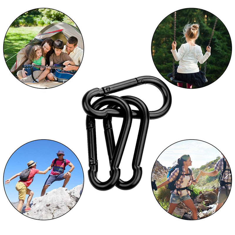 8 Pack Spring Snap Hooks, Heavy Duty Carbon Steel Carabiner Clip, Capacity 500Lbs 5/16”x3” Quick Link Buckle Clip for Camping, Fishing, Hiking M8 Key Chain Carabiner for Swing and Hammock