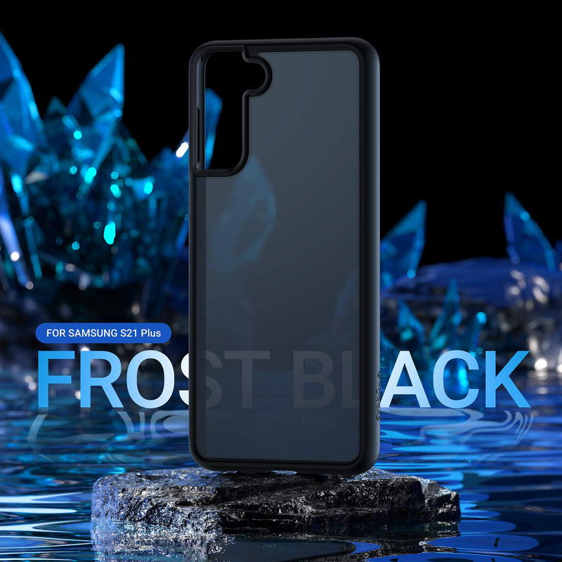 TORRAS Shockproof Designed for Samsung Galaxy S21+ Plus Case 6.7'' [6FT Military Drop Protection] [Semi-Clear] Matte Hard Back & Soft Edge Slim Galaxy S21+ Plus Case 5G Guardian Series, Frost Black