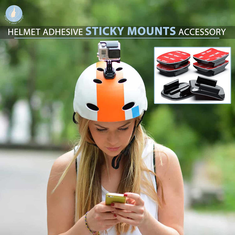 Angel’s Peel Lounge Helmet Adhesive Sticky Mount – Flat Mount for GoPro Cameras– Tape Mount to Your Helmet/Bike/Board/Car-Adhesive Car Accessory – Action Camera Mount – Premium Camera Accessories