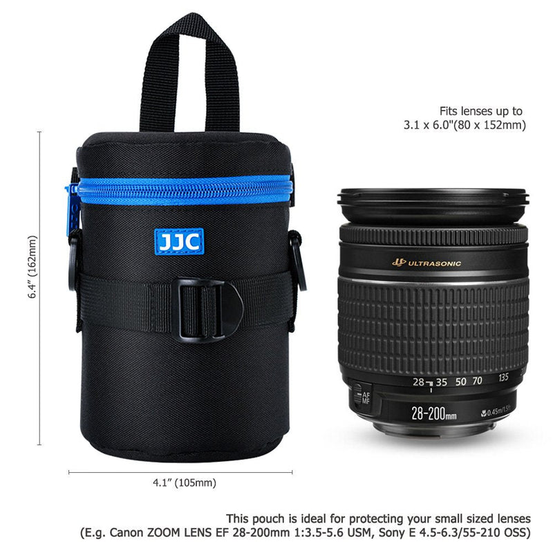 [AUSTRALIA] - JJC Deluxe Lens Case Pouch for Canon EF-S 18-135mm/17-55mm/17-85mm/55-250mm/24-70mm f4L,Nikon AF-S 18-200mm/18-105mm/100-300mm/55-200mm,Sony E 55-210mm and Other Lens Below 3.15" x 5.98"(D x L) M Size 
