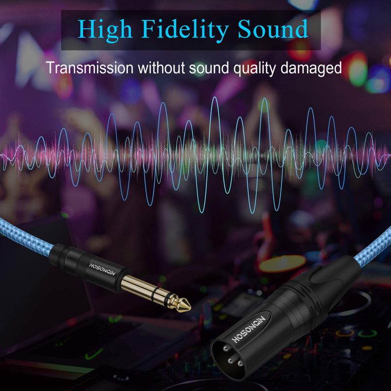 1/4 Inch TRS to XLR Male Cable, HOSONGIN Quarter inch (6.35mm) TRS Stereo Jack Plug to Male XLR Balanced Interconnect Mic Cord - 3.3 Feet XLR Male - 1/4" Stereo - Balanced