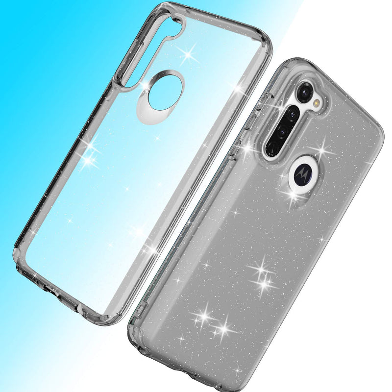 Alasheng for Motorola,Moto G Stylus Case,Moto G Stylus Clear Glitter Sparkle Bling Flexible case and Double Protection(Black Sparkle) Black Sparkle